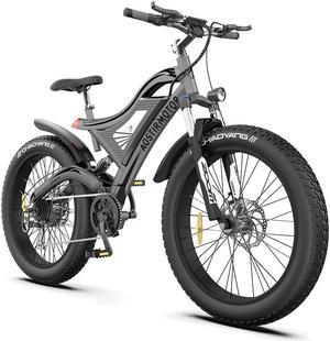 AOSTIRMOTOR S18 Electric Mountain Bike with 750W Brushless Motor, 26" * 4" Fat Tire, 48V 15AH Removable Battery, Shimano 7 Speed, 3 Riding Modes, LCD Display w/Rear Rack