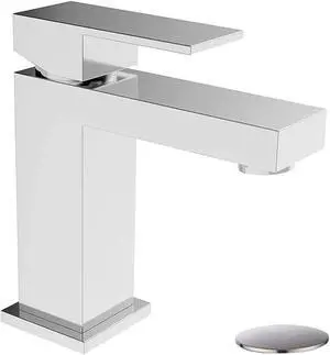 Modern Bathroom Faucet Chrome Single Hole Bathroom Sink Faucet with Pop Up Drain Assembly Leadfree Solid Brass Alwen bathroom faucet
