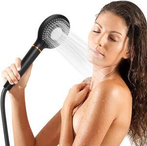 High Pressure Handheld Shower Head, Powerful Shower Spray, Ionic Shower Head, Filtered Shower Head for Hard Water, Matte Black Hand Held Shower Head with 3 Spray Modes
