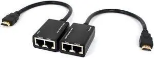 Over RJ45 CAT5e CAT6 UTP LAN Ethernet HDMI-compatible Extender Repeater 1080P FHD 3D 100ft(30M) Extension Cord for PS3 DVD HDTV