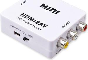 HDMI-compatible to RCA Converter AV/CVBS L/R Audio Video Set Top Box Up Scaler 1080P MINI HD2AV Support NTSC PAL Output HD To AV