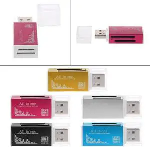 Aluminio todo-en-uno USB 2,0 multimemoria lector de tarjeta SD/SDHC/MMC TF MS M2 Aluminio todo-en-uno USB 2,0 multimemoria lector de tarjeta SD/SDHC/MMC TF MS M2