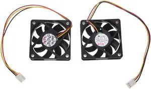 60mm 6cm DC 12V 3 Pin Computer Case CPU Cooler Cooling Fan Black 2 Pcs