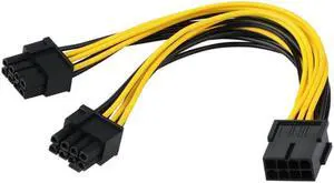 GPU 8 pin to Graphics Video Card Double PCI-E 8Pin(6Pin+2Pin) Power Supply Cable Splitter PCI Express Graphics Card Connector PC