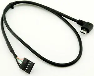 1pcs Micro USB Male Left Angle to Dupont 5 Pin Female Header Motherboard Cable 50cm/1.5ft