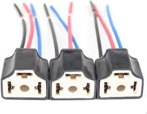 H4 9003 Ceramic Wire Wiring Car Head Light Bulb Lamp Harness Socket Plug