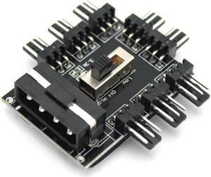 Fan Hub 1 To 8 3Pin Pwm Sata Molex Splitter PC Mining Cable 12V Power Suppply Cooler Cooling Speed Controller 4PIN/SATA Adapter