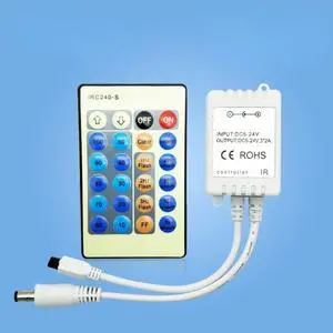 DC12V 24V LED Dimmer Switch 24 Buttons IR Remote Controller for Single Color SMD5050 SMD5630 SMD3528 LED Strip Light String Tape