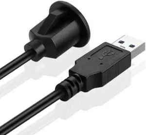1M Small USB 3.0 Male To Female AUX Flush Panel Mount Extension Cable for Car Truck Boat Dashboard