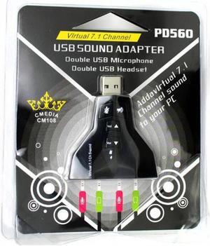 USB Sound Adapter External Virtual 7.1 Channel 3D Sound Card Flexible Audio Interface for Laptop PC USB 2.0 Adapter