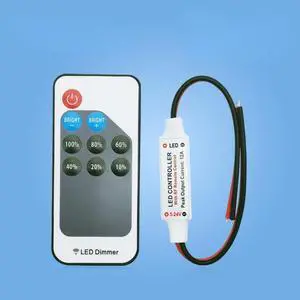 Mini 9Keys LED Dimmer Controller Two Wire RF Remote for Single Color Neon Tube 2835 5050 5730 Led Strip Light DC5-24V