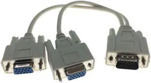 VGA Splitter Cable 15 Pin VGA Male To 2 Female Splitter Cable SVGA Monitor Adapter Extension Converter Video Cable Lead for PC
