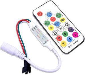 RF Wireless Remote DC5V 12V 2048Pixels 300 Kinds of Changes Digital RGB LED Strip Controller 17Key for WS2812B WS2811 Led Strip