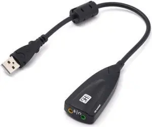External USB Sound Card 7.1 Adapter 5HV2 USB To 3D CH Sound Antimagnetic Audio Headset Microphone 3.5mm Jack for Laptop PC