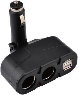 DC 12V 60W Car Cigarette Lighter 2 Way Dual  USB Adapter Charger Plug 90 Degree Foldable for Car SUV Off-road Vehicle