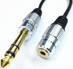 Audio Aux 6.35mm 1/4" Male To 3.5mm Female 1/8" Stereo Headphone Plug Adapter Converter Cable 0.3m