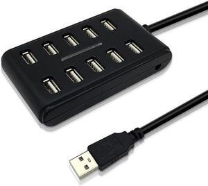 High Speed 480 Mbps USB 2.0 Hub 10 Ports Multi Personal Computer USB HUB Portable USB Splitter for PC Laptop