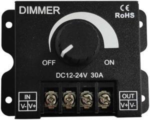 Black LED Dimmer DC 12V 24V 30A 8A Adjustable Brightness Dimmer Controller Switch for Lamp Bulb Strip Driver Single Color Light