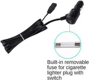 12V 24V DC Plug Car Cigarette Lighter Charger Power Cable Cord Lead for Car Monitor / Camera 2M
