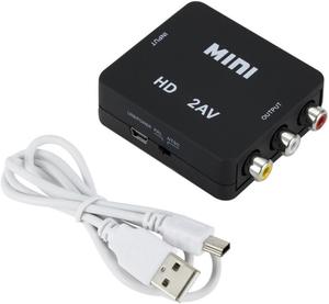 HDMI-compatible TO AV/CVSB L/R Scaler Adapter HD Video Composite Converter Box HD Video 1080P Support NTSC PAL Output