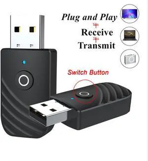 USB Bluetooth 5.0 Transmitter Receiver 3 In 1 Adapter 3.5 Mm Plug and Play TV PC Headset Home Stereo Car Audio