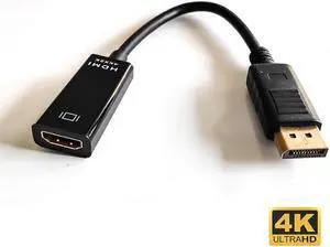 4K DisplayPort To HDMI Compatible Adapter Adapter Display Port HDTV Cable Adapter PC TV Video Audio