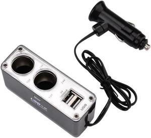Hot Selling Car 2 Way Car Lighter Splitter Charger Power Adapter DC+USB 2 Port Plug 12V-24V Splitter Lighter Cigarettee Lighter