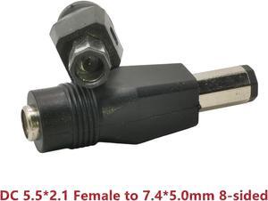 Jack 5.5x2.1mm Female to DC 7.4X5.0mm Adapter 5.5mm x 2.1mm to 7.4mm x 5.0mm Connector 2-pack