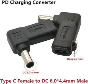 19V Type C USB-C Input to 6.0x4.4mm Tip Power PD Charge Cable for Laptop Notebook