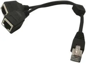 RJ45 1 Male to 2 Female Socket Port LAN Ethernet Network Splitter Y Stable Transmission Cat5e Cat5 Cat6 Easy Adapter Cable