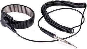 Flexible PU Cable Metal Anti-static Anti-friction Adjustable Strap Grounding Bracelet Metal Wire Wrist Band