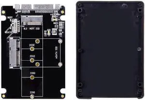 Combo M.2 NGFF B-Key & MSATA SSD to SATA 3.0 Adapter Converter Case Enclosure with Switch Support SATA Reversion 3.2
