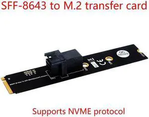 M.2 NVME to SFF-8643 Adapter Card SFF-8643 to M.2 M Key Riser Card NVME SSD Adapter Support for  SSD