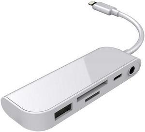 SD/TF Card Reader USB Audio Camera OTG Adapter 5 in 1 Charger Adapter for iPhone 12 11 Pro Max iPad Ios
