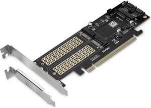 3 in 1 NGFF and MSATA SSD Adapter Card,M.2 NVME to PCIE/M.2 SATA SSD to SATA III/MSATA to SATA Adapter for 2280/2260