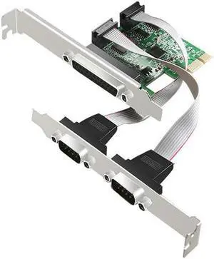 PCIe Serial and Parallel Port Card Desktop PCI-E 1 and 2 Serial Port Card Built-in 2S1P COM Serial Parallel Port Card