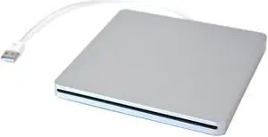 External USB DVD Case for MacBook Pro SATA Hard Disk Drive DVD Super Multi slot has aluminum look Silver