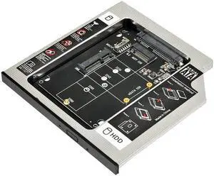 MSATA NGFF B/M-Key SSD to Slimline SATA 13Pin Caddy Case for 9.5mm Universal Laptop CD/DVD-ROM Bay