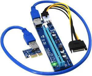 PCI-E 1X to 16X Graphics Card Extension Cable USB Enhanced Power Supply 6P Anti-High Temperature Adapter Module,2XPCS