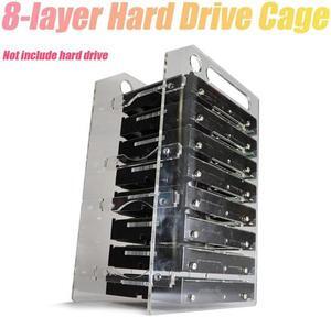 3.5 Inch HDD Hard Drive Cage 8X3.5 Inch HDD Cage Rack DIY Hard Disk Case for BTC Mining Computer Storage Expansion