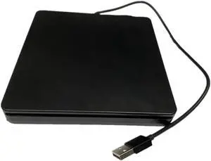 USB 2.0 Slim External 8X DVDRW DVD CD RW ROM Writer Burner Drive for Mac PC Laptop Desktop Tray Mount Portable Black