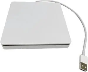 USB 2.0 Slim External 8X DVDRW DVD CD RW ROM Writer Burner Drive for Mac PC Laptop Desktop Tray Mount Portable White