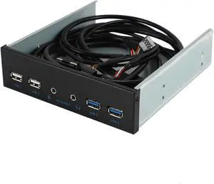 5.25 Inch Desktop Pc Case Internal Front Panel Usb Hub 2 Ports Usb 3.0 And 2 Ports Usb 2.0 With Hd Audio Port 20 Pin Connector