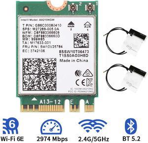 3000Mbps Wireless card Intel AX210 Wifi 6e M.2 NGFF Bluetooth 5.2 Wifi network card 2.4G/5Ghz 802.11ax WiFi Adapter With antenna