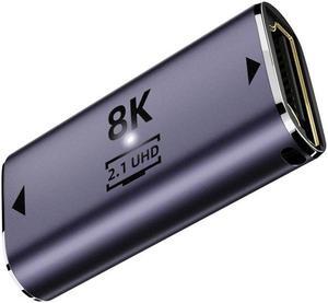 OIAGLH Extension Gold Converter Adapter Support 8K 60hz HDTV HDMI 2.1 Female UHD HDMI Female