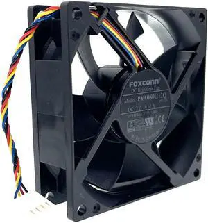 80mm 8025 12V PWM Cooling Fan,Foxconn PVA080G12Q DVH85-A01 80X80X25mm 59CFM 4Wire 4Pin Cooler for Server Inverter Computer
