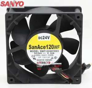 For  9WF1224H1D03 12038 12cm 120mm DC 24V 0.32A gold-plated plug cooling fan