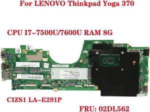 FOR FRU: 02DL562 for 370 laptop motherboard CIZS1 LA-E291P with CPU I7-7500U/7600U RAM 8G