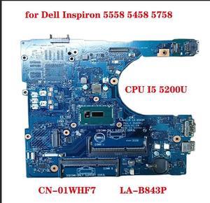 FOR LA-B843P motherboard for 5558 5458 5758 laptop motherboard C 01WHF7 1WHF7 with CPU I5-5200U