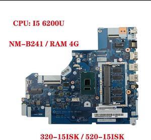 FOR DG421 DG521 DG721 NM-B241 for 320-15ISK/IKB 520-15ISK 520-15IKB laptop motherboard with CPU I5 6200U 4G-RAM